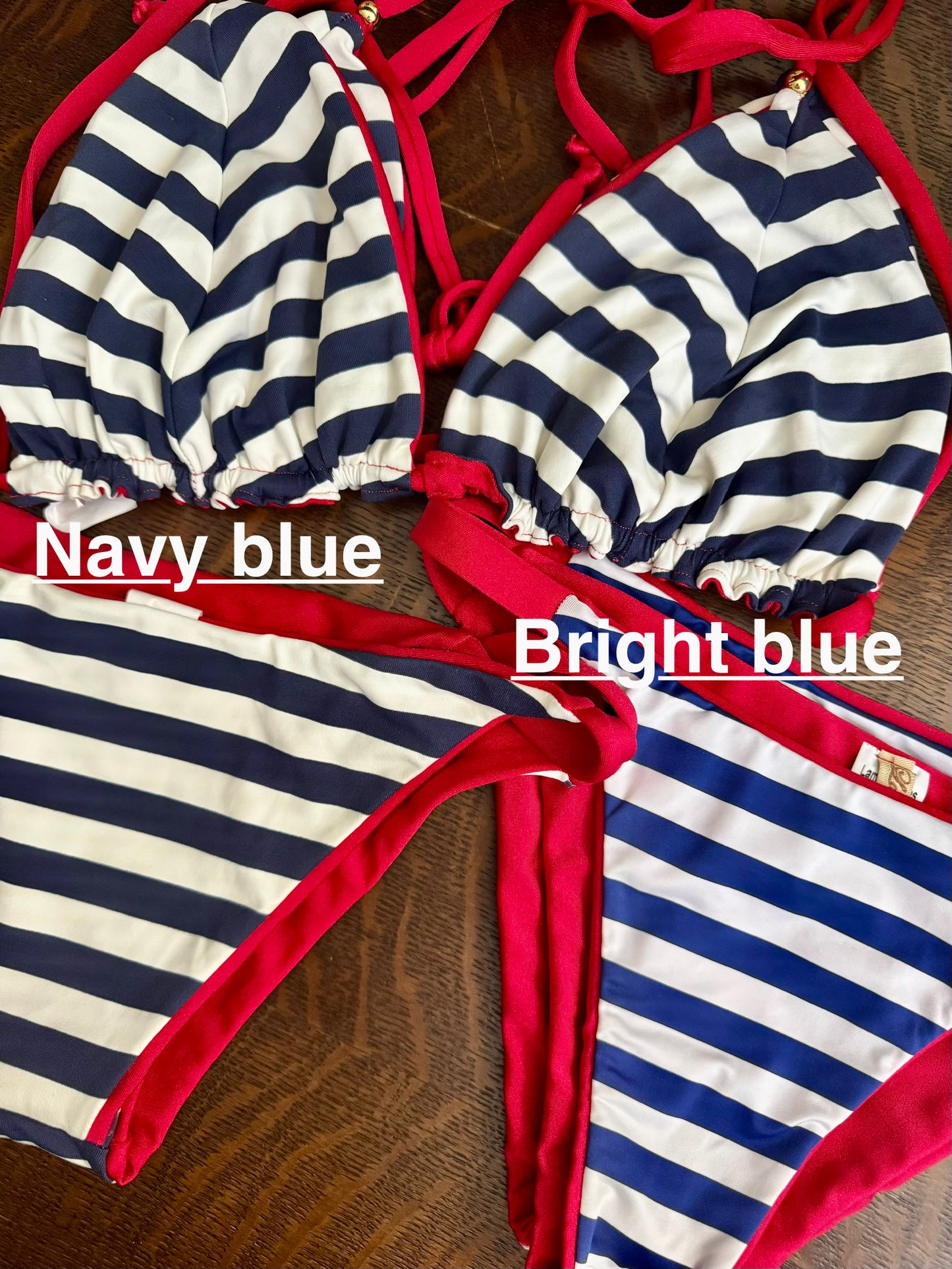 Anchors Away reversible Bottoms bright blue and white or navy and off white to match top